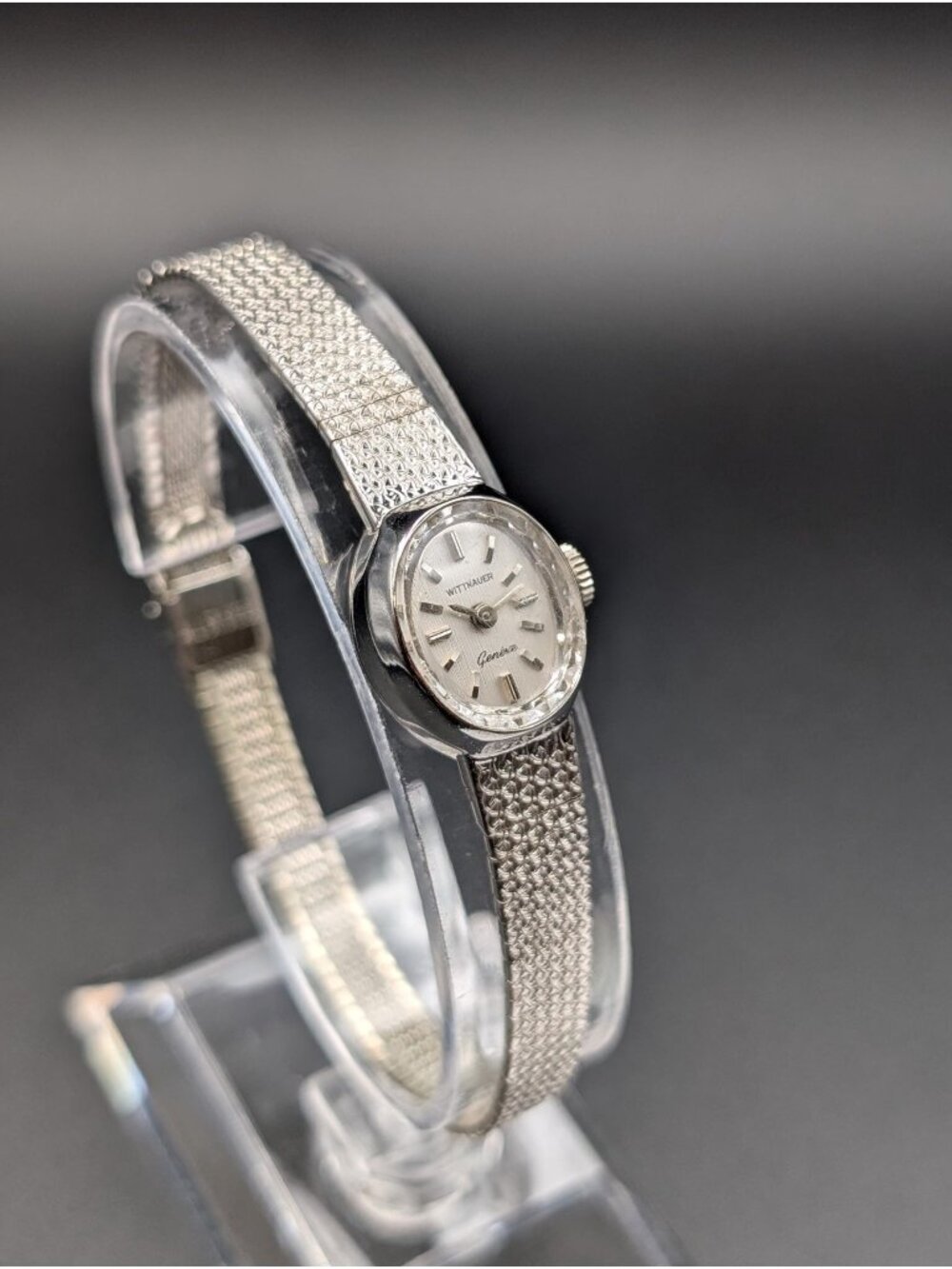 Vintage Wittnauer Silver-Tone Mechanical Ladies Watch, Dainty Oval Case